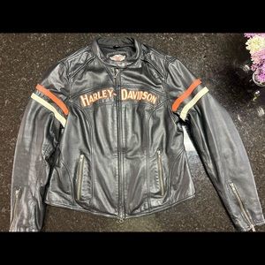 Harley-Davidson leather motorcycle jacket.